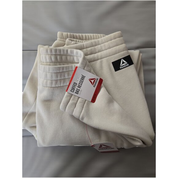 Reebok Women’s 2-Piece Set XL Jogger Sweatpants Crewneck Sweatshirt Beige - Picture 6 of 7